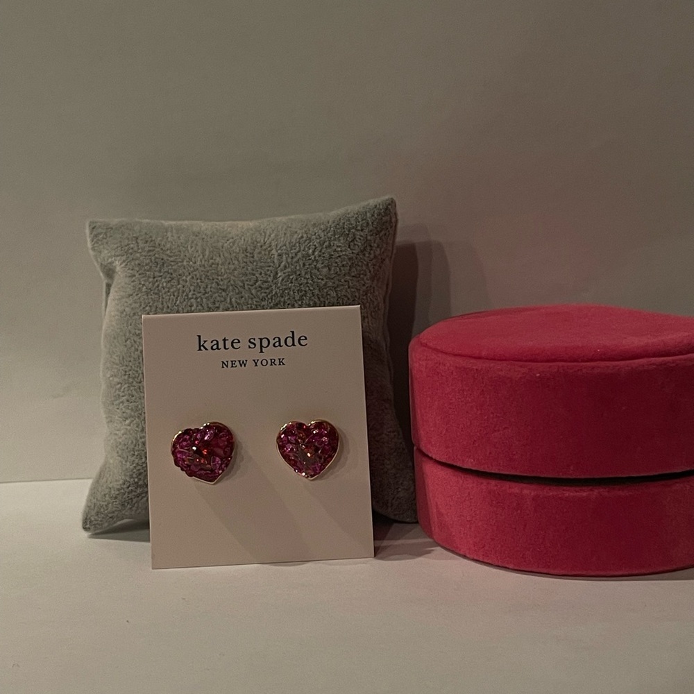 Kate Spade Pink Heart Earrings - Picture 2 of 4
